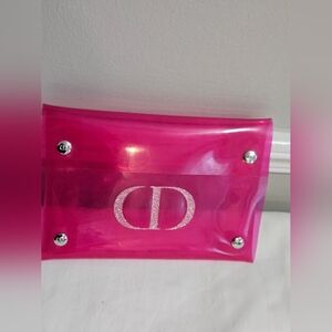 Dior Pink Transparent Makeup Bag
